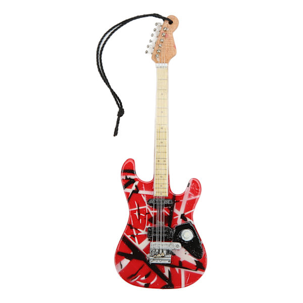 Gitarrmodell Fina detaljer Röd trästruktur Bassträ Miniatyrgitarr för skyltfönsterdekoration Presentgåva