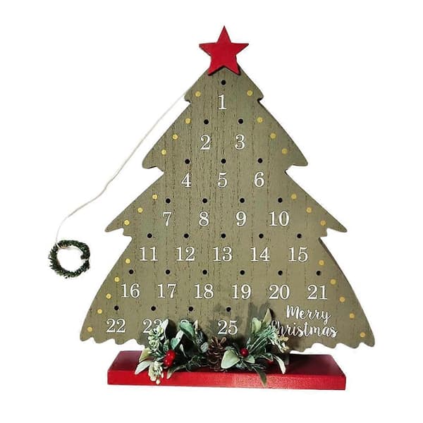 Rustikk julekalender i tre med nedtelling, 3 stk.