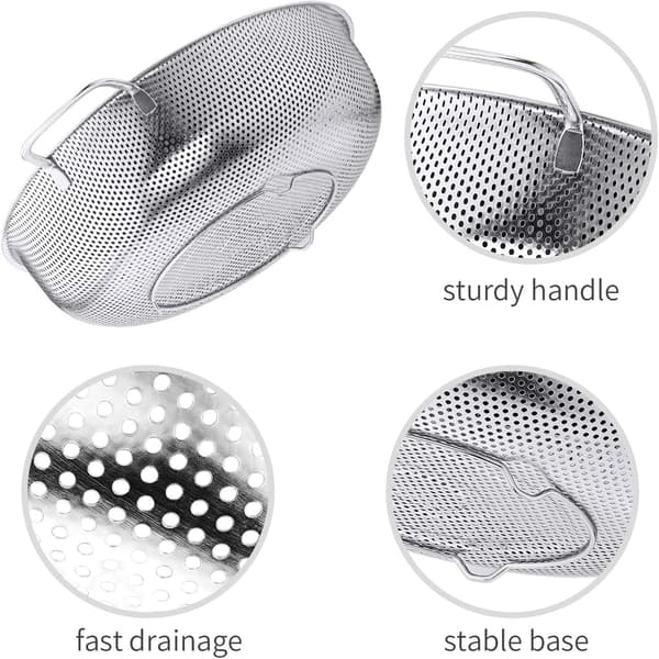 Professionell Sil, Solid Rostfritt Stål Mesh Durkslag med Stabil Dräneringsringbas, För Att Dränera Pasta Ris Utan Förlust, Giftfri