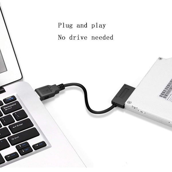 Adapterkabel USB 3.0 till SATA 7 + 6 Drive-kabel för bärbar dator