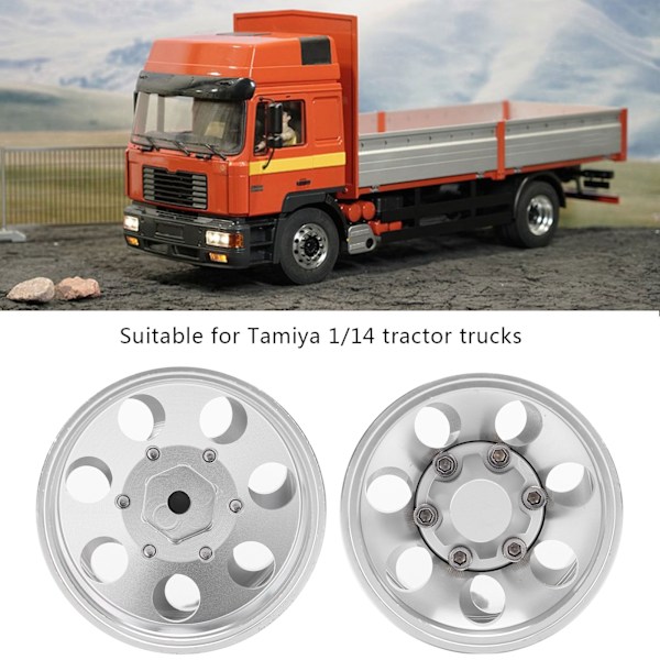 RC Tilhenger Foran Bakhjul Felger Nav med 7 Eiker for Tamiya 1/14 Traktor TilhengerBakre Hjul Felger