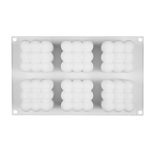 6 i 1 Silikoneform til Lys 3D Magisk Boble Cube Kugle Resin Lys