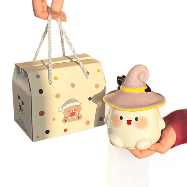 Healing Ghost Mugg Hög Skönhet Keramisk Vattenkopp Kontorskaffekopp Handhållen Presentförpackning