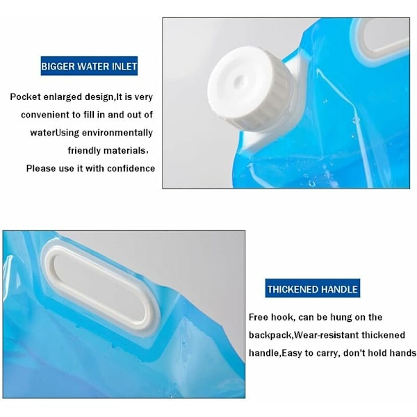 Hopfällbar Vattenbehållare, Portabel Förvaringsdunk För Utomhusaktiviteter, Högkvalitativt PVC-material BPA-fritt Ingen Smak Eller Lukt, Läckagesäker Design,