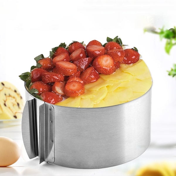 Justerbar kakring, kakform i rostfritt stål för DIY-matlagning, mousse-kakbakningsset, värmebeständig återanvändbar och lätt att rengöra för stora och små
