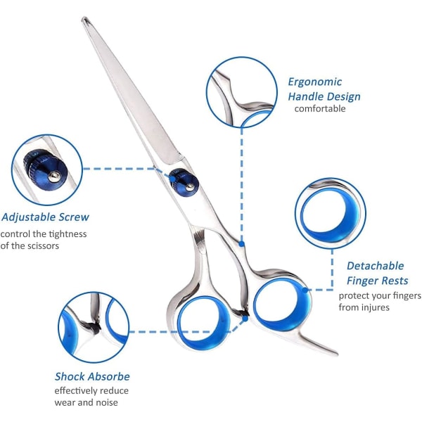 Hårklippningssax Hårklippningssax Kit Professionell frisörverktyg Case Rostfritt stål 6,5 tum Gallringssalongssax för män