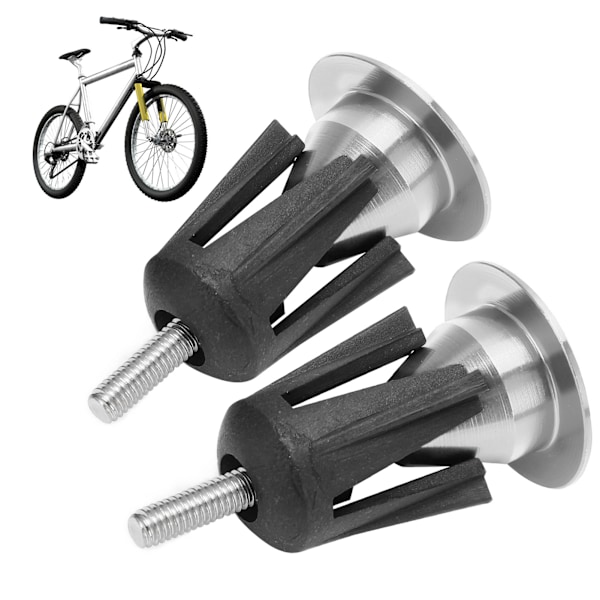 2PCS Sykkelstyre End Cap Sykkelstyre Plugg for Terrengsykler LandeveissyklerSølv