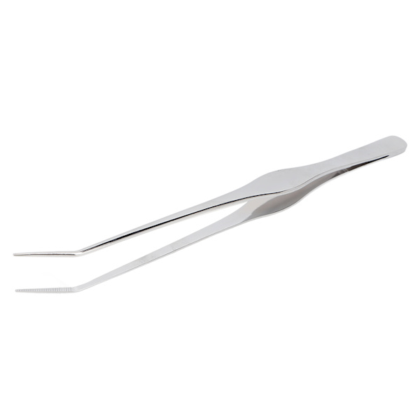 Akvarium Pinsett Buet Langt Håndtak Takket Spiss Rustfritt Stål Fisk Reptil Fôring Tong for Fisk Tank Anlegg 9.8in