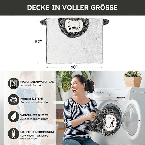 Koselig teppe dovendyrteppe med ermer og hette for optimal komfort og varme