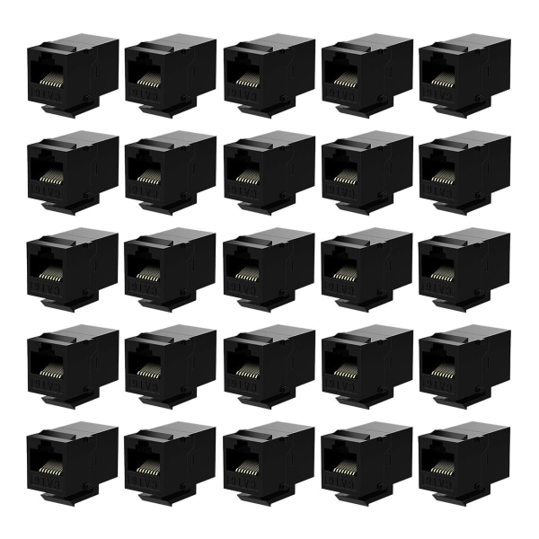 25 st RJ45-kopplingar Cat6 Keystone-uttag Inline-koppling Hona till Hona Insatskoppling