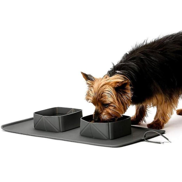 YSDSY LMS Trading Aufrollbares Hunde Fressnapf Set Praktisches Wassernapf und Futternapf Set mit int