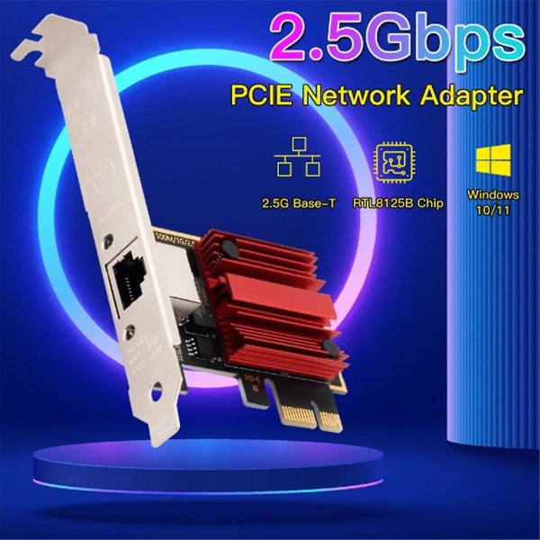 2,5g Pci-e til Rj45 Gigabit nettverkskort Rtl8125b Chip 10/100/1000mbps Ethernet kablet Rj45 Lan Contr
