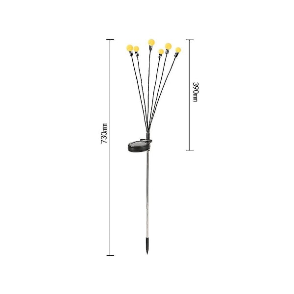 Solcellehavelamper - 4-pak 12 LED Solcelledyrlys med 2 Lystilstande, Svingende i Vinden, Vand