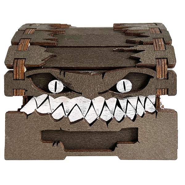 Dungeons and Dragons skattekiste monster figur terning opbevaring byggeklods kasse træ håndværk ornamenter