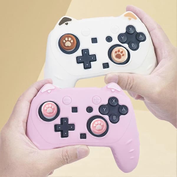 Til Switch 2 Pro Game Controller Cover%2C Beskyttelsesetui/ L9W9 white and pink one set