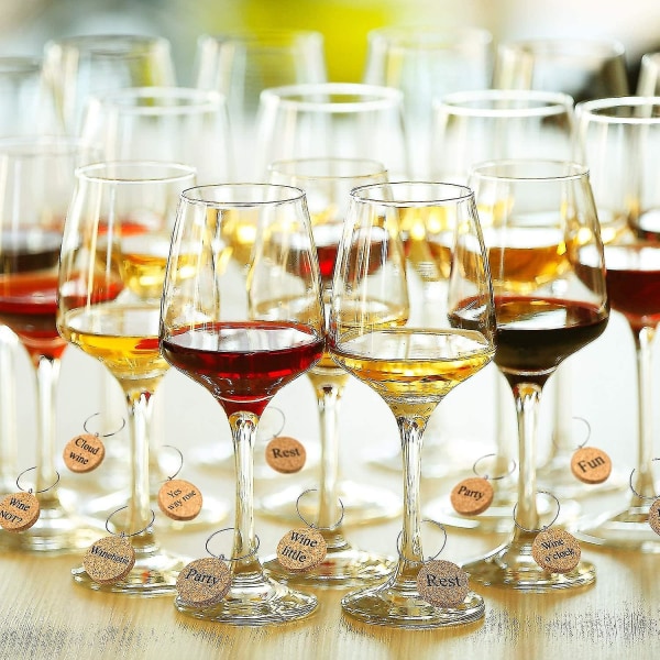 24 delar Träglas Berlocker Glasmarker Dryckesmarkörer