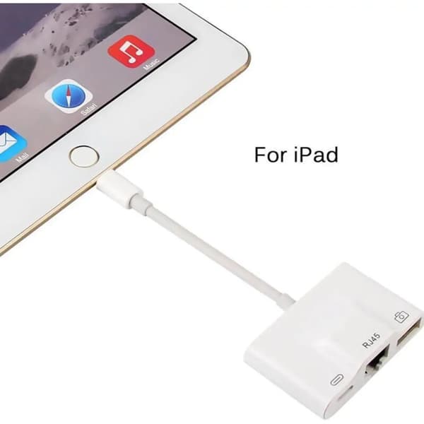 10/100 Mbps Lightning til RJ45 Ethernet LAN Netværksadapter til iPhone/iPad med 8-bens Lightning-stik