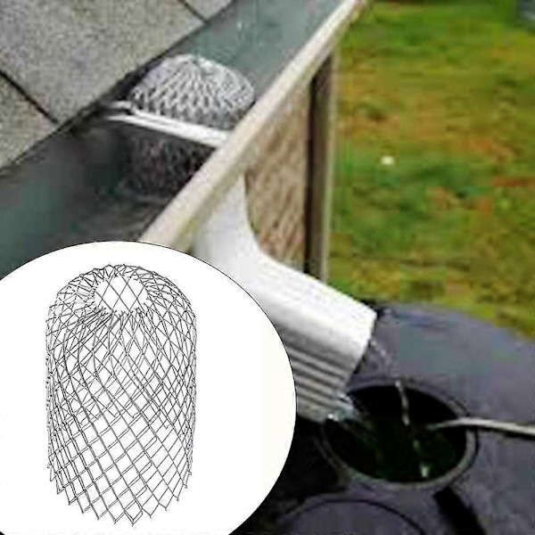 4-pakning Aluminium Takrennerister Metall Nedløpsrørsbeskytter Mesh Filter Avfallsark Justerbar Mesh Nedløpsrørsbeskytter 8*15CM