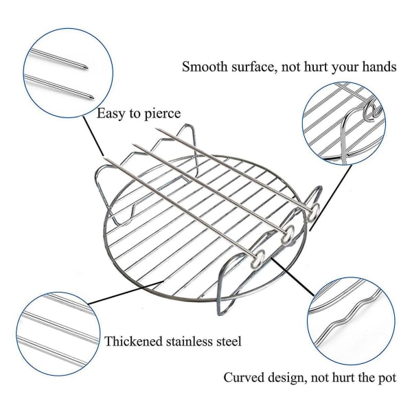 4 st Air Fryer Tillbehör 6 tum Passar för Airfryer 2.3-3.2qt Bakkorg Pizzaplatta Grillgryta K