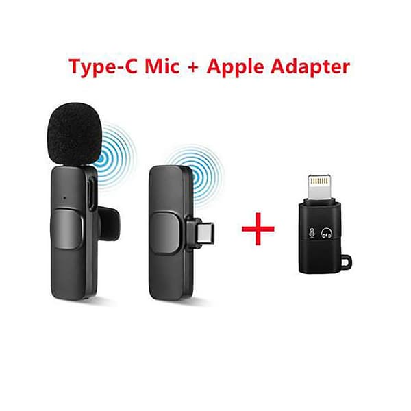 Trådløs Lavalier Mikrofon til Android iPhone Telefon iPad Vlog Live Stream Mic