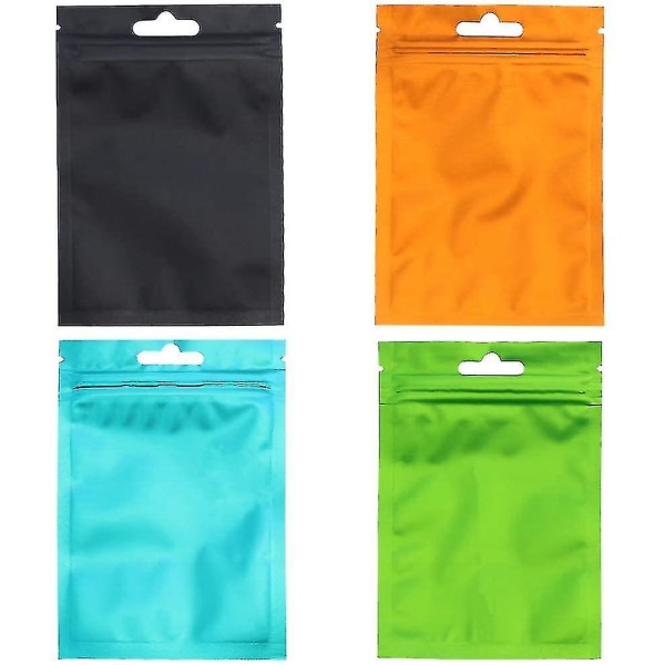 100 styks farve lynlåstasker 4 farver genlukkelige lugtsikre poser Ziplock poser