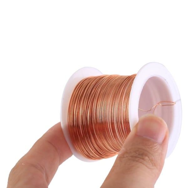 Kobberspiral, 0,3 mm 20 m emaljert kobbermagnet, emaljert spole for reparasjon av magnetsveiseforbindelser
