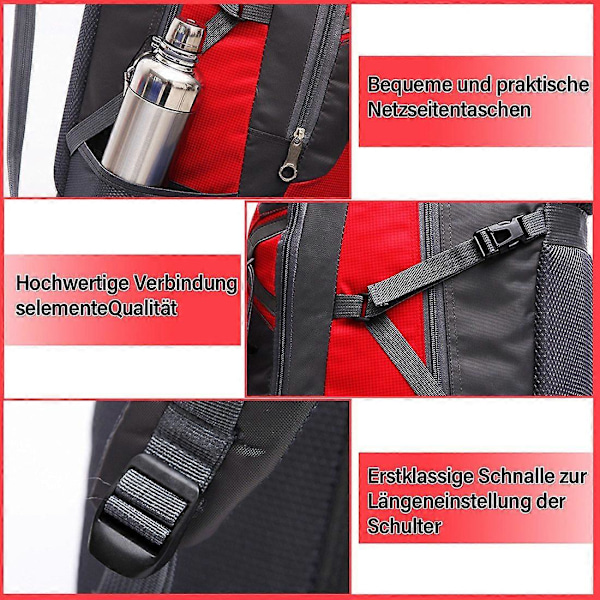 med rymligt innerfack 60L, vandringsryggsäck för utomhusäventyr och resor