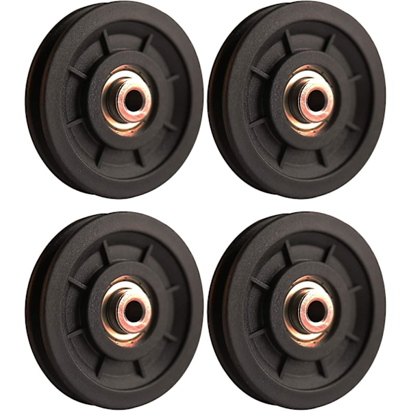 4pcs 90mm Bearing Nylon Pulley, Weight Lifting Pulley, Universal Wheel for Cable Machine Gym Equipment Garage Door, Sliding Door Pulley