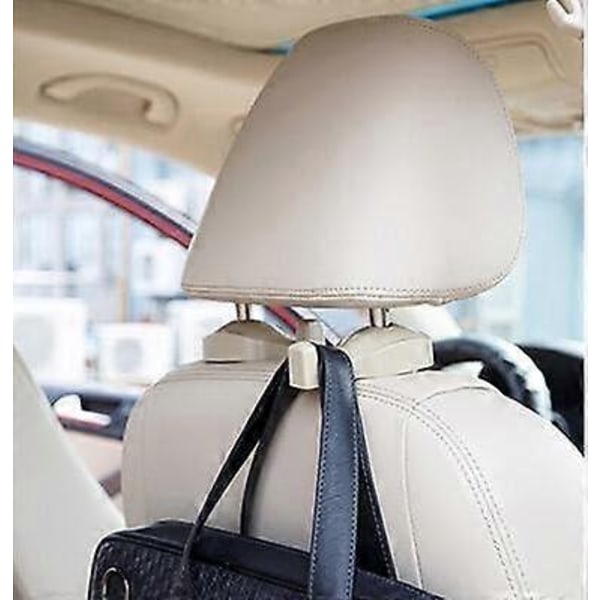 Yleiskäyttöinen koukku auton istuimen niskatukeen, käsilaukulle, kangaskassille (Beige - 2 kpl)-PHWJ