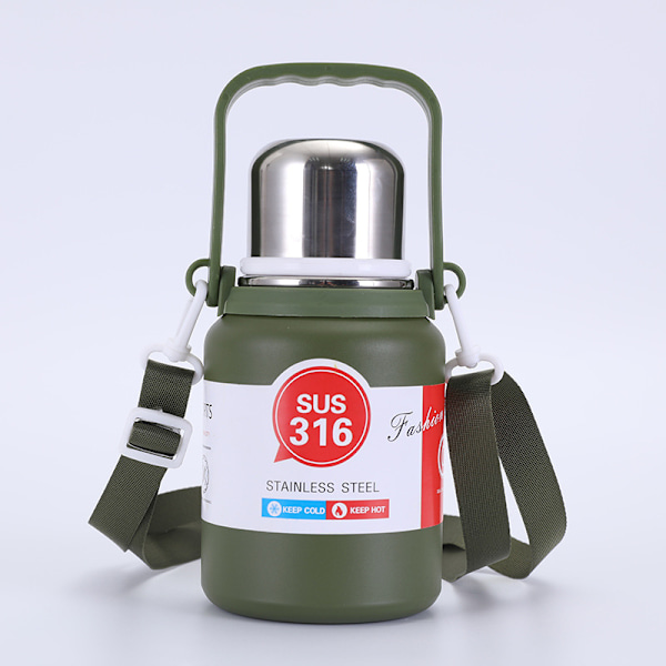 1000ml 304 rostfritt stål termosmugg utomhus bärbar bilmugg vakuum kall bärbar iskopp