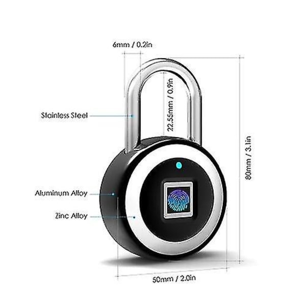 Smart Bt Fingeravtryckslås Upplåsning Med Fingeravtryck & App Laddningsbart Nyckelfritt 10 Fingeravtryck Ip6