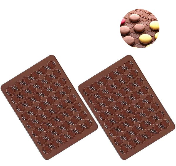 2 st Silikonbakplåtar för Macarons, 48 Håligheter, Non-Stick, Macarons B