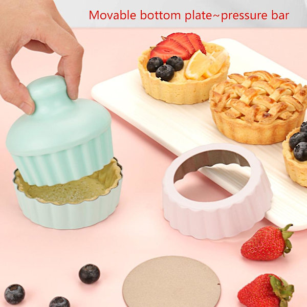 Kagepresse Tamper Tærteform Mini Quiche Pan Pie Pander Til Fremstilling Af Cupcake Desserter