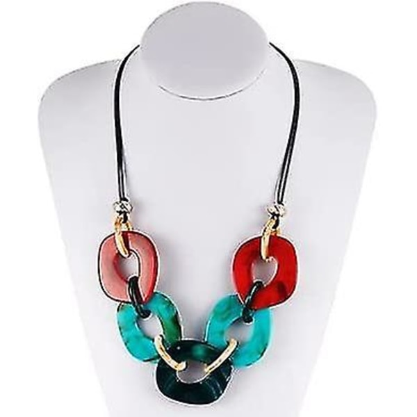 Punk Akryylinen Geometrinen Choker-kaulakoru Värikäs Säädettävä Hartsi-asetaatti Villapaita Paksu Kaulakoru Vintage Suuri Choker-panta Herkkä Statement W:lle