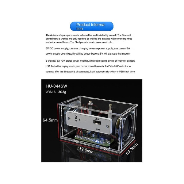 DIY Elektronikkit Bluetooth-högtalare Musikspektrum Lödövning LED-blixtdisplay Lödning