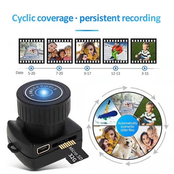 Lille Minikamera HD Video Lydoptager Webkamera Y2000 Videokamera Lille Sikkerhed Secret Nanny