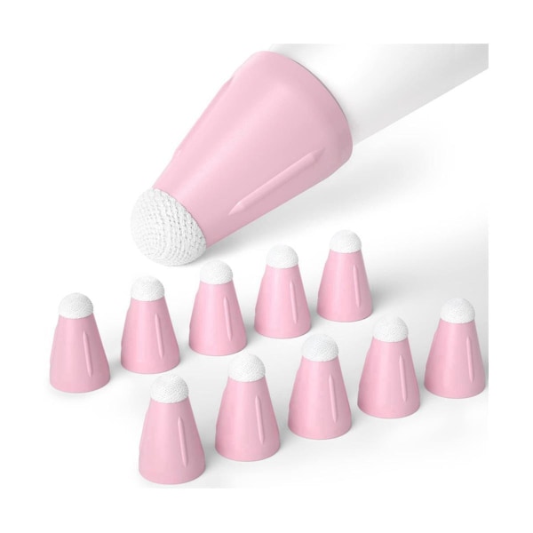 Til 1/2. 10 stk. Silikoneudskiftning blyantspidser Dæksel Touchscreen Stylus Pen Case Nib, pink