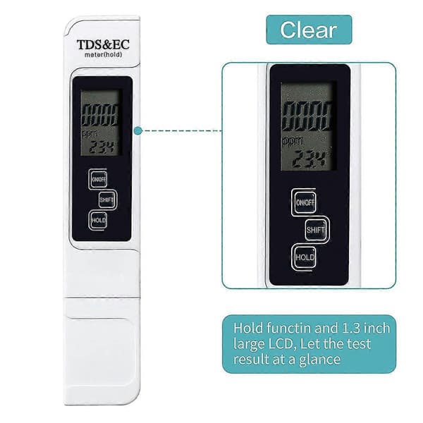 Vandkvalitetstester, Præcis Og Pålidelig, TDS Meter, EC Meter & Temp