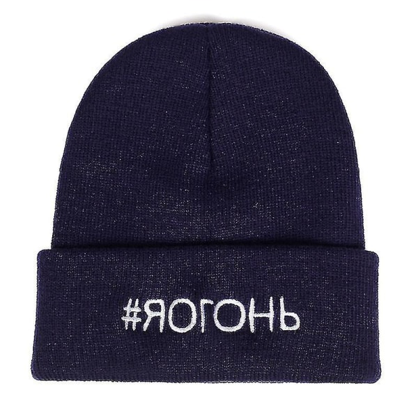 Russian Version Letter Embroidery Wool Hat Autumn And Winter Wild Knit Caps Couple Outdoor Cold Warm Hats Fashion Hip Hop Cap