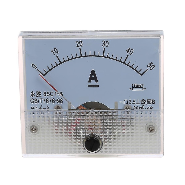 85C1 DC 0-50A rektangel analog panel amperemetermåler