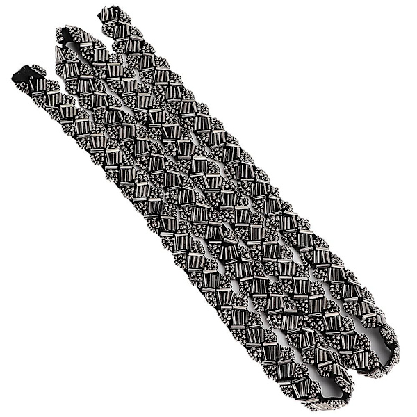 Pärlband 1 Yard, 1,5cm Metallfärgade Kvadratiska Rörpärlor, DIY Handgjorda Broderade Sydekorationer