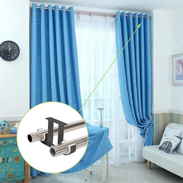 Pakke Aluminium Legering Gardinstangbraketter for 23-26mm Gardinstang (Svart)
