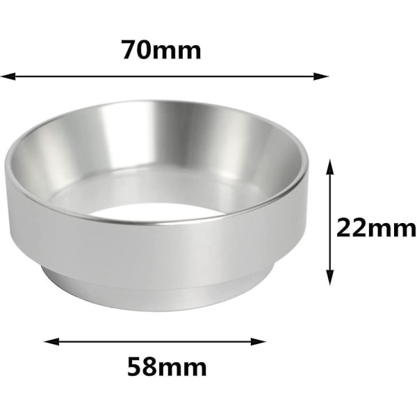 Kaffe Dosering Ring, 58mm Aluminium Kaffe Pulver Dosering Ring Trakt Med Magnetisk Sølv