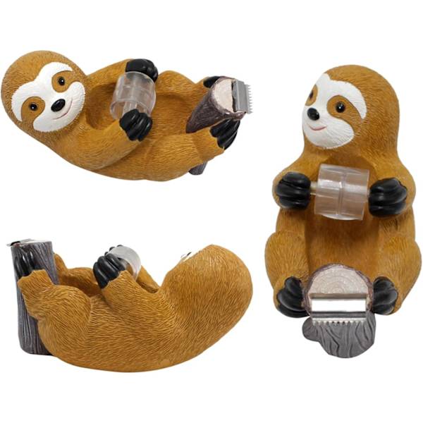 Cartoon Animal Desktop Tape Dispenser, Adhesive Roll Holder, Cute Sloth Tape Dispenser With Non-slip Base, Resin Tape Cutter Tool