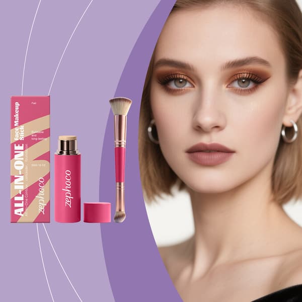 5g/æske Zephoco Multifunktionel Makeup Stick Sæt (Elfenbenshvid)