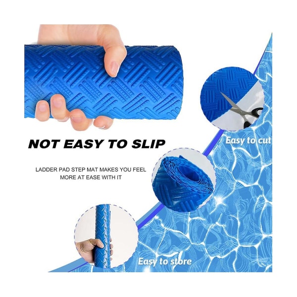 Sininen uima-altaan tikkaiden matto, ei tekstuuria suojaava uima-altaan matto