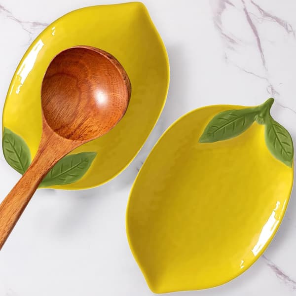 To-delt keramisk skeholder, citronformede skeholdere