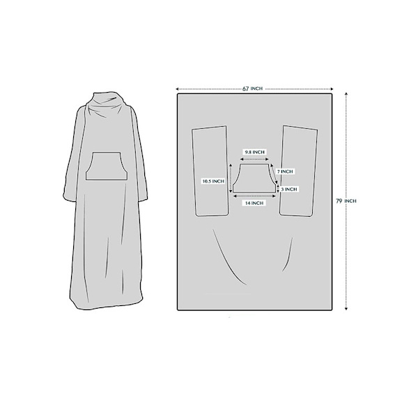 Oversized hettegenser-teppe med stor lomme, multifunksjonell Dark Gray