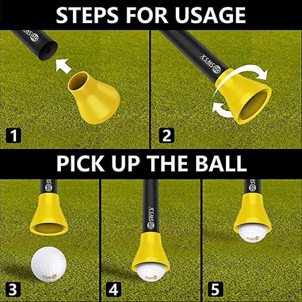 3 st Golf Ball Retriever, Golf Ball Pick-up sugkopp, Golf Ball Grabber sugkopp för putters och golfare