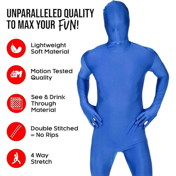 Morphsuits helkroppsdräkt, morphsuit, kroppsdräkt, storlek XL, XXL, kostym, spandex, bärbar.